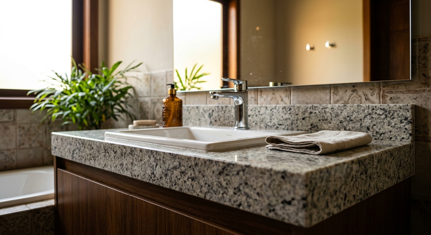 Como combinar bancadas de banheiro com revestimentos cerâmicos típicos da região